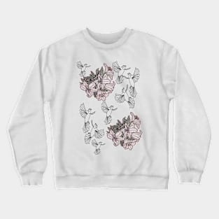 Birds In Flight & Lillies Crewneck Sweatshirt